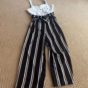 Striped Black and White Jumpsuit